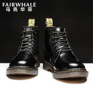 马克华菲 男女款高帮英伦风 真皮马丁靴