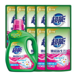 超能 双离子洗衣液11斤 1瓶8袋