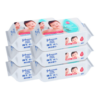 Johnson 强生 婴儿清爽洁肤柔湿巾80片*6包