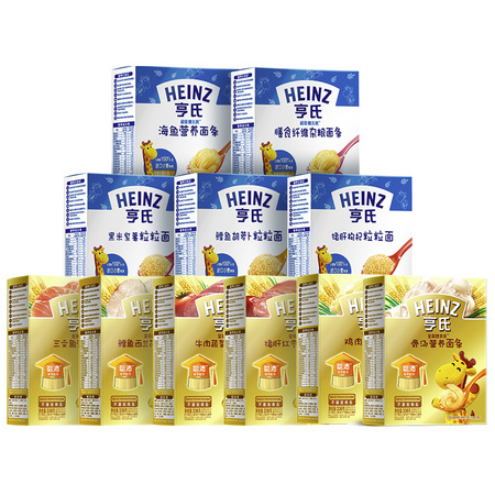 Heinz 亨氏 金装 儿童粒粒面 鸡肉味、鳕鱼西兰花味