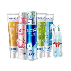 冷酸灵 抗敏洁白 多效组合牙膏套装 5支装 共610g