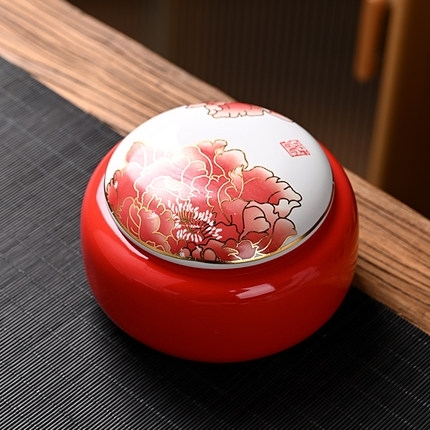 澜扬 粗陶茶叶罐 茶盒