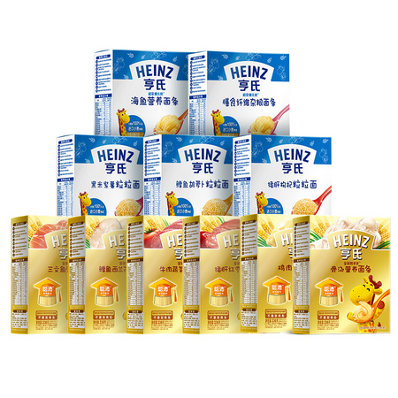 再降价：Heinz 亨氏 金装 儿童粒粒面 鸡肉味、鳕鱼西兰花味
