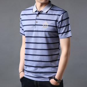 男士短袖条纹POLO衫