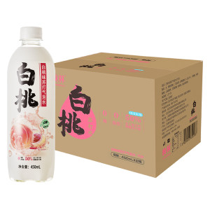 第2件0元 秋林 白桃味苏打气泡水 450ml*12瓶*2件