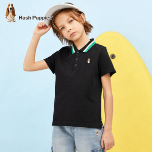 暇步士 儿童 彩色螺纹翻领Polo衫 100%珠地网纯棉