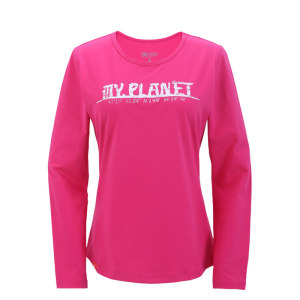 清仓S码 地球科学家 棉氨汗布面料 女休闲透气长袖T恤 39元包邮