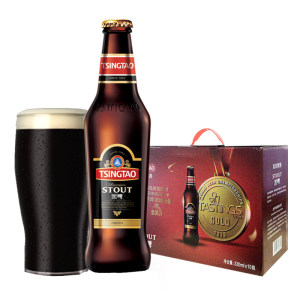 18年国际啤酒赛金奖 青岛啤酒 黑啤 礼盒装 330ml*10瓶 69元包邮