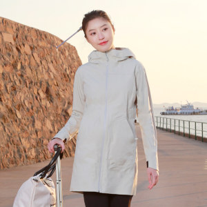 地球科学家 时尚防风防水机能外套 女中长款四向弹冲锋衣 防水透湿5K 359元新低价