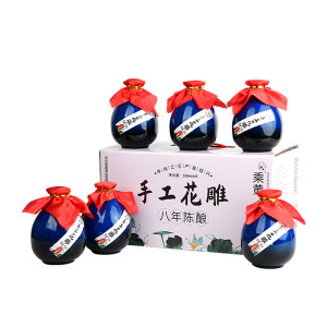 天猫超市 正宗浙江绍兴黄酒 八年陈花雕酒 500ml*6瓶
