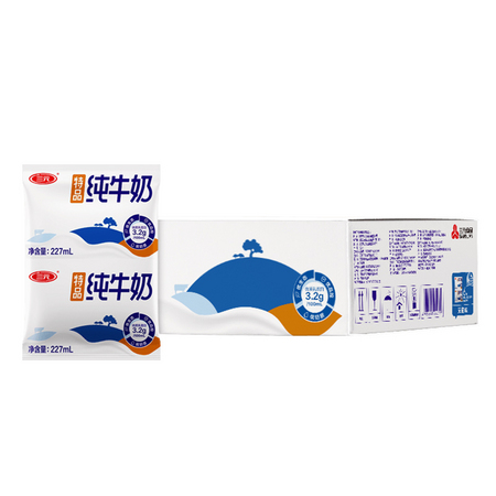限地区：SANYUAN 三元 帝都三元特品纯牛奶 227ml*16袋/箱