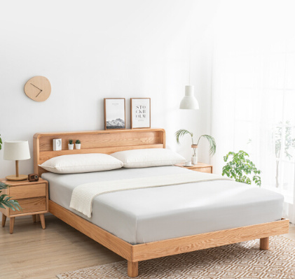 J.ZAO 京东京造 现代简约橡木实木床 1.5m