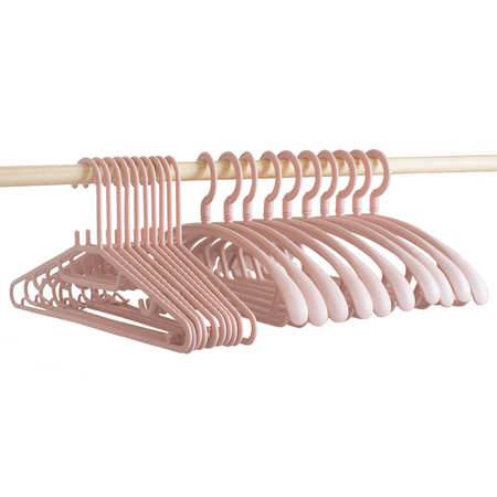 MOLORE 慕领 无痕长颈晒衣架 粉色 20个