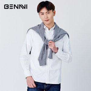 本米 男阿克苏长绒棉 牛津纺衬衫