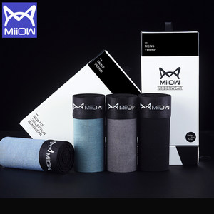 猫人 男士纯棉冰丝四角内裤 3条