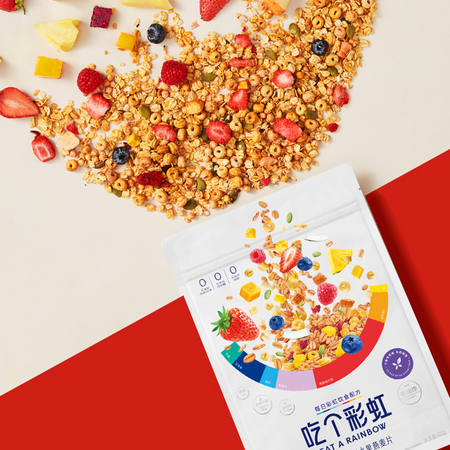 吃个彩虹 即食代餐低脂燕麦片 400g*2袋