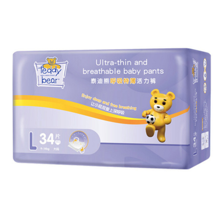 88VIP：Teddy Bear 泰迪熊 呼吸特薄系列 婴儿拉拉裤 L34片