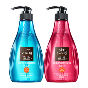 滋源 无硅油玫瑰精油洗发水露 400ml*2件 69.9元包邮 折合35一瓶
