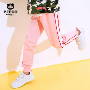 小猪班纳 春秋款女童纯棉宽松运动长裤