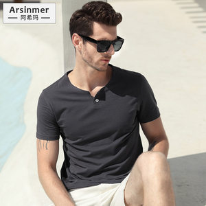 欧萨威帝 新款男士V领短袖