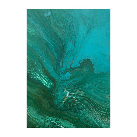 ARTMORN 墨斗鱼艺术 胡岚抽象油画《翠飘渺一号》60*70cm 工装裱实木画框 布面油画 孤品手收藏