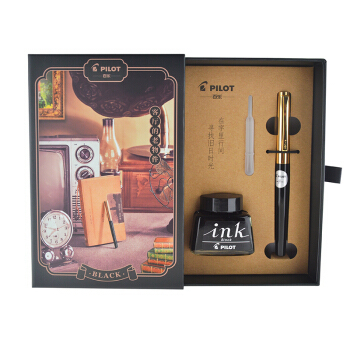 PLUS会员：PILOT 百乐 17G 钢笔 复古礼盒墨水套装 黑色 F尖