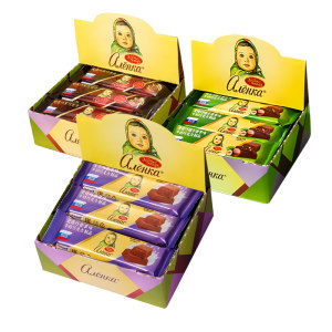 俄罗斯进口 爱莲巧 大头娃娃 牛奶榛子巧克力 45g*12块 29.9元包邮