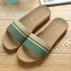 室内防滑静音亚麻拖鞋