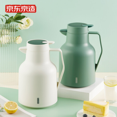 J.ZAO 京东京造 玻璃内胆保温壶 温显款 1.5L 白色