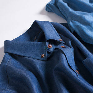 本米 日本天丝面料 男士牛仔长袖衬衣 爽滑手感