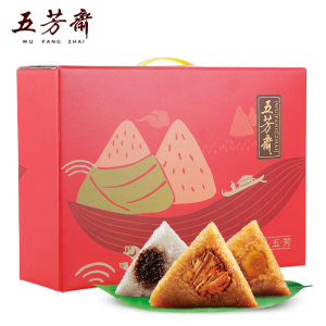 中华老字号 五芳斋 鲜肉/红枣/紫米粽子 100g*4只