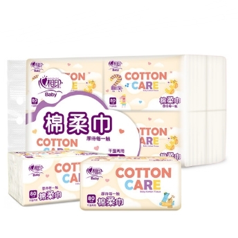 88VIP：心相印 婴儿干湿两用棉柔巾 80片*200mm*150mm*8包