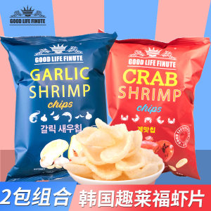 韩国进口 趣莱福 蒜味/蟹味虾片 82g*2包