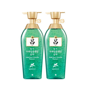 韩国原装进口 Ryo绿吕 舒盈清润控油无硅油洗发水 500ml*2瓶 59元盛典价