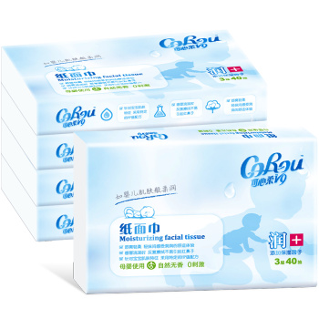 88VIP：CoRou 可心柔 V9婴儿保湿抽纸 3层40抽5包