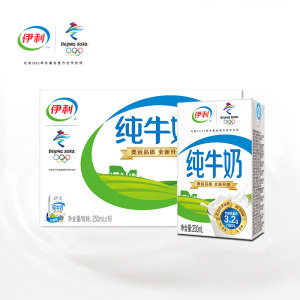 天猫超市 伊利 无菌砖纯牛奶 250ml*16盒
