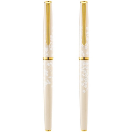 PILOT 百乐 Lady White 樱花枫叶 14K金尖钢笔礼盒装