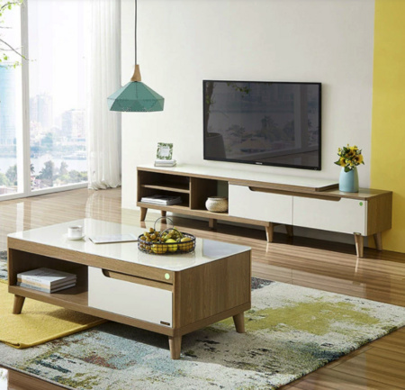 QuanU 全友 120722B 简约现代电视柜 茶几组合