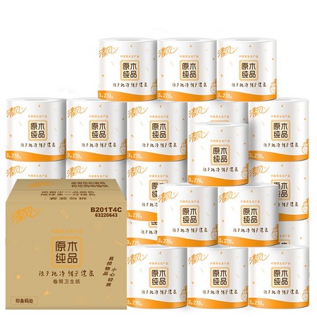 88VIP：Breeze 清风 原木纯品系列 有芯卷纸 4层90克10卷