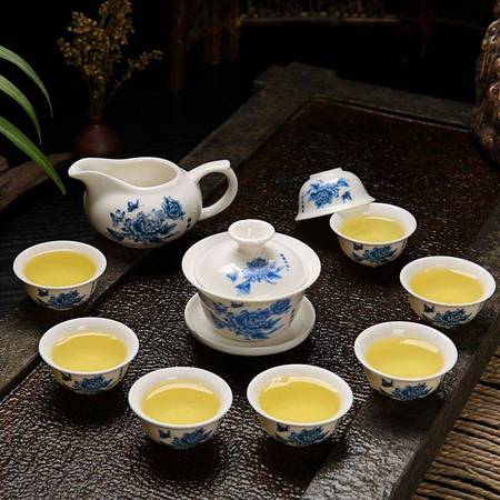 澜扬 10头8杯 盖碗茶功夫茶具套装