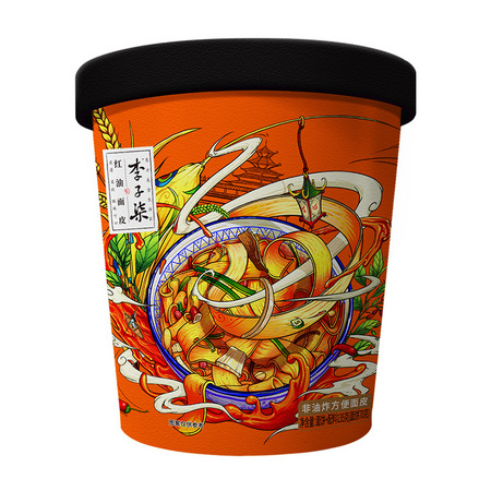 直播专享：李子柒 红油面皮椒麻宽面 方便面 3杯
