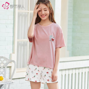 都市丽人 女士棉质短袖家居服 睡衣套装