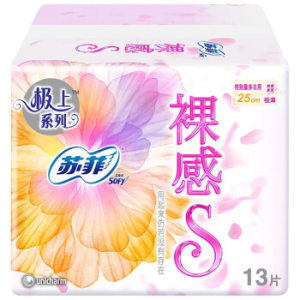 PLUS会员：Sofy 苏菲 极上系列 裸感S卫生巾 量多日用 250mm 13片