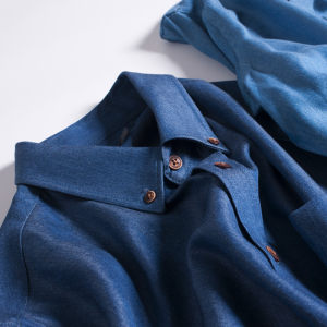 本米 日本天丝面料 男士牛仔长袖衬衣 爽滑手感