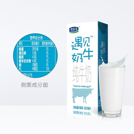 88VIP：JUNLEBAO 君乐宝 遇见奶牛纯牛奶 250ml*12盒/箱