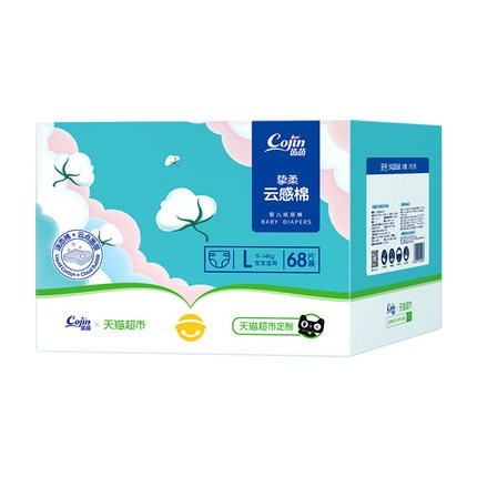cojin 茵茵 云感棉纸尿裤 L68片