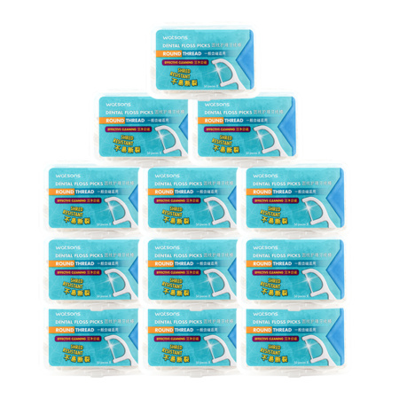 88VIP：Watsons 屈臣氏 圆线护理牙线棒 50支