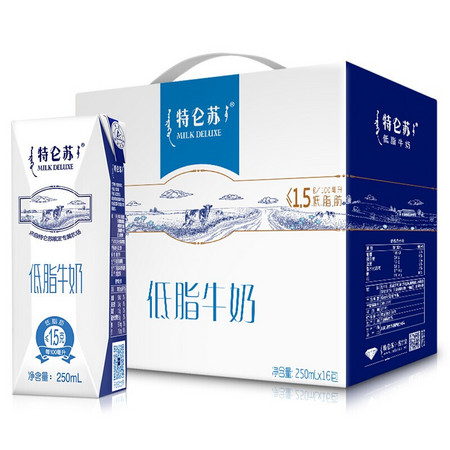 PLUS会员：MENGNIU 蒙牛 特仑苏 纯牛奶 品质牛奶 250ml*16