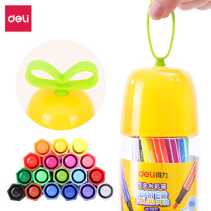 PLUS会员：deli 得力 70677 长草颜因子系列 可洗水彩笔 18色 萌萌筒款