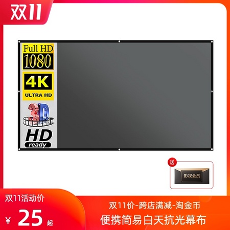 LEJIADA 乐佳达 L8 抗光幕布 软幕 30英寸（16:9）送魔术贴